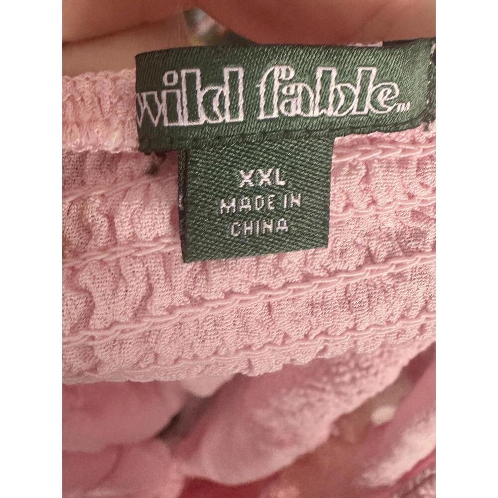 wild fable pink lace crop smocked cottagecore coquette romantic womens xxl - Picture 5 of 6